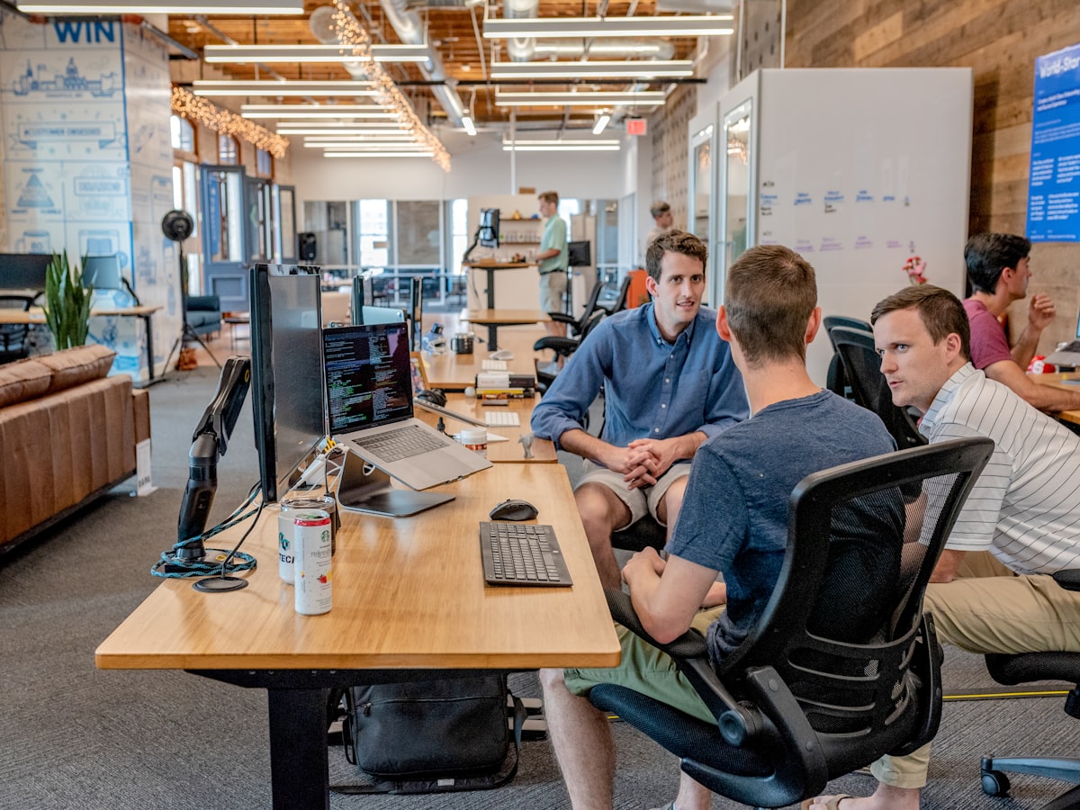 Team reviewing an AI customer flow system